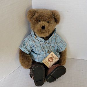 Boyds The Head Bean Collection Kellan LaBrewin Teddy Bear Animal Plaid Shirt TAG